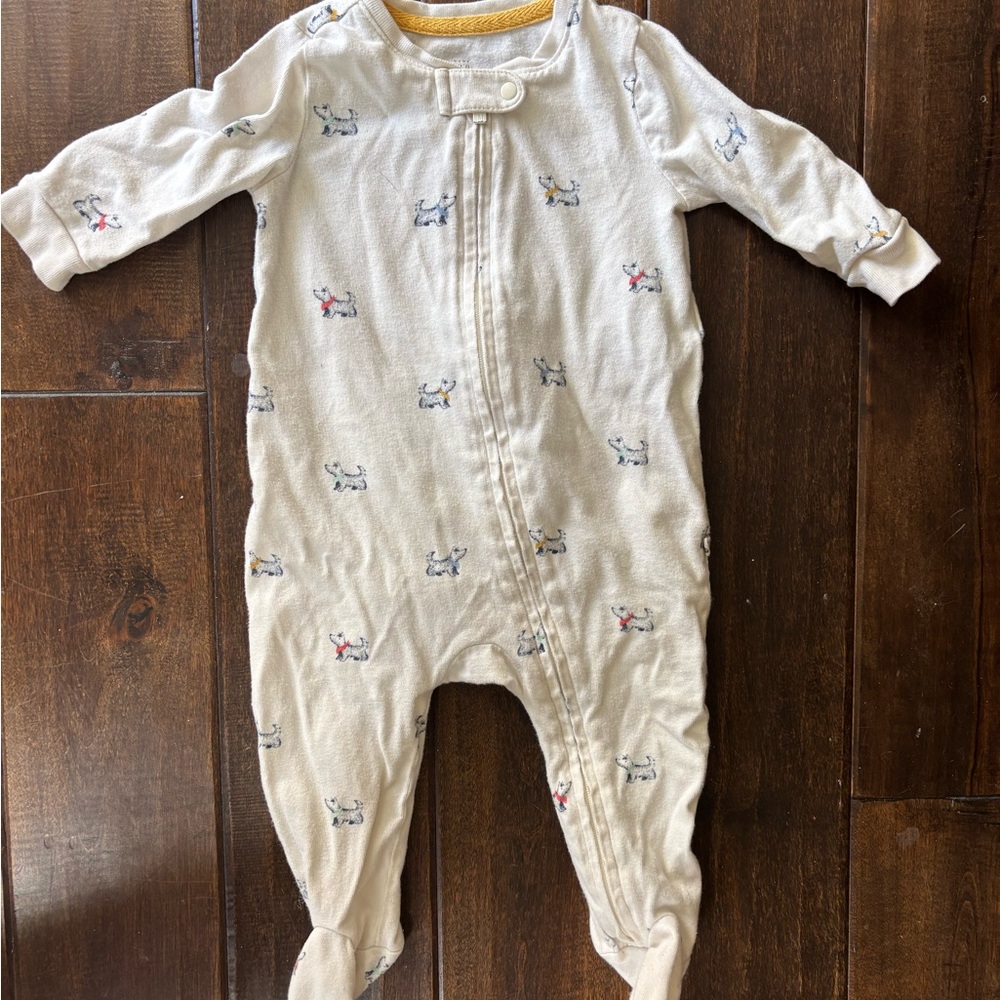 GAP Terrier Dog Print Footie Pajamas One Piece with Feet